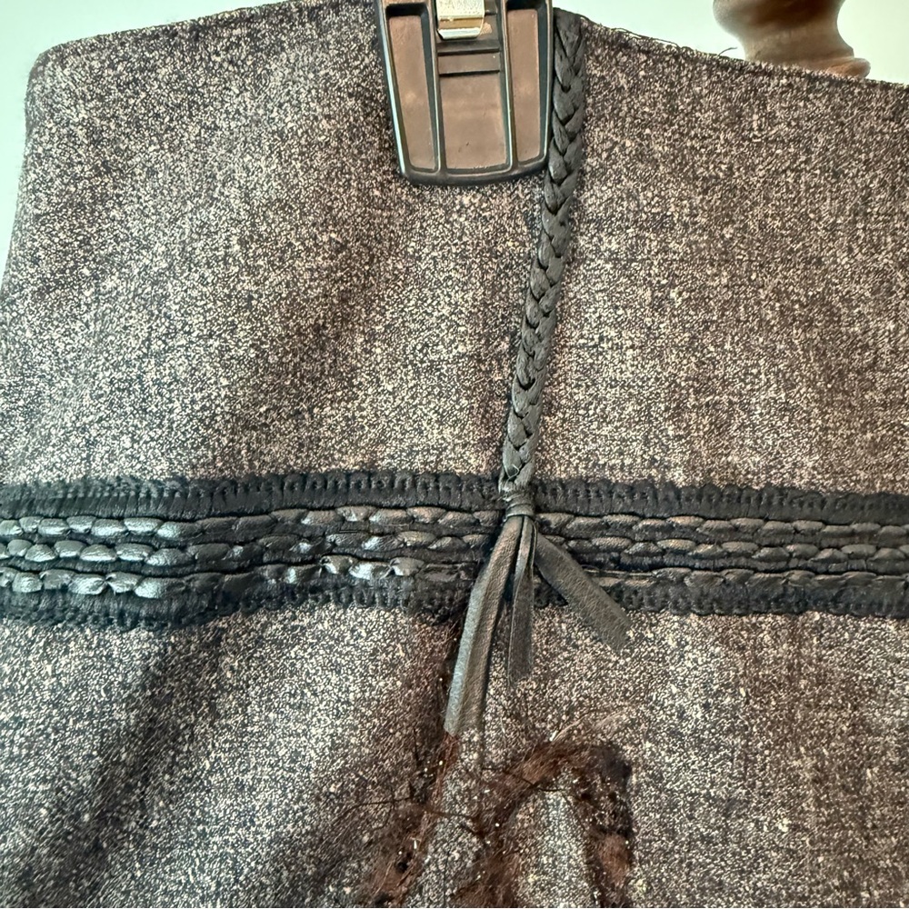 Vintage Forwear New York Elegant Brown Lace Trim Skirt Sz 14 - Picture 4 of 10